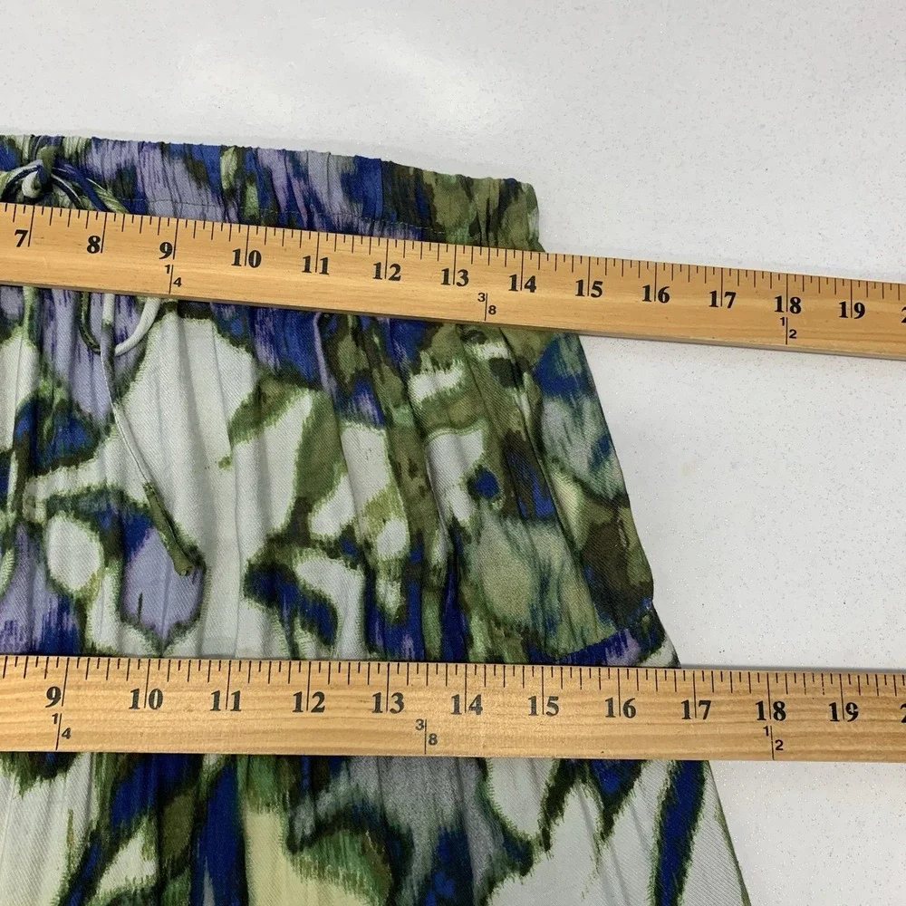 NY Co Strapless Maxi Dress S Tiered Empire Colorful‎ Abstract Tropical Romantic